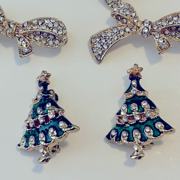 CHRISTMAS TREE - ANGELS & LACE BROOCH PIN JEWELRY VINTAGE SET OF 11 - Picture 3 of 12